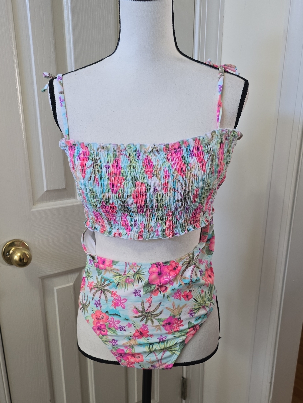 DECREE BRAND WOMEN'S PINK TROPICAL ONE PIECE BATHING SWIM SUIT SIZE XL